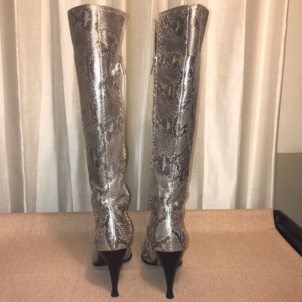 Sergio Rossi Boots Python Snakeskin Knee High 40 - Picture 5 of 16